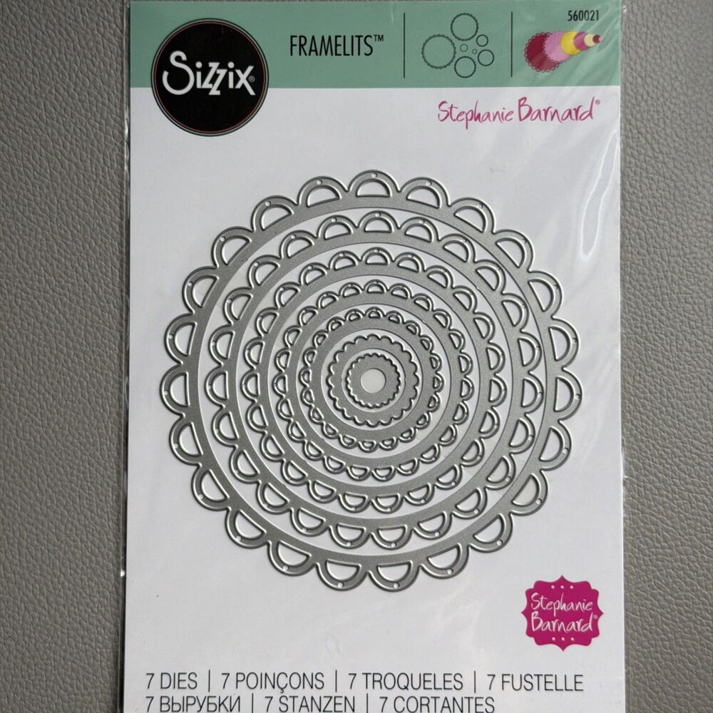 Sizzix Framelits Thinlits Circles Scallop Nesting Dies 560021 Stephanie Barnard